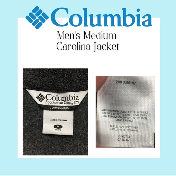 Columbia UNC Tar Heels Gray Jacket Medium - Picture 5 of 8